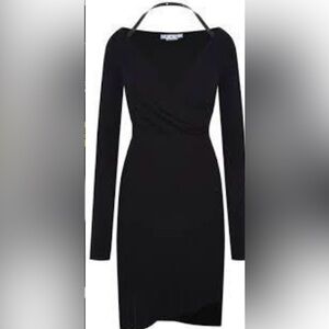 Off White Elegant Black Long Sleeve Dress